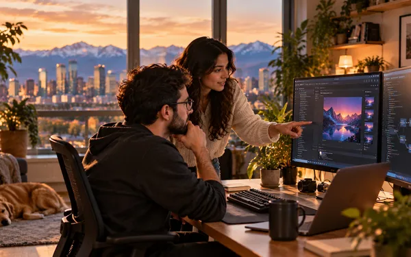 Developer pair reviewing an AI prototype
