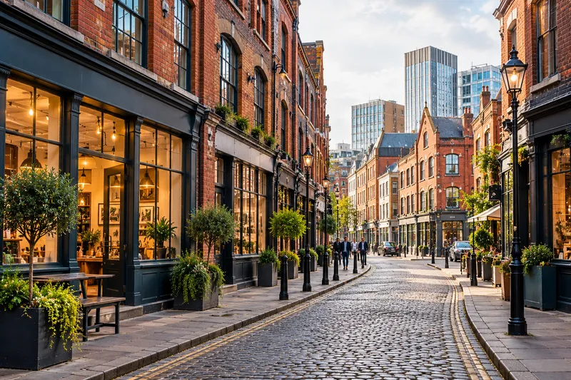 Jewellery Quarter Birmingham historic red brick buildings and artisan workshops