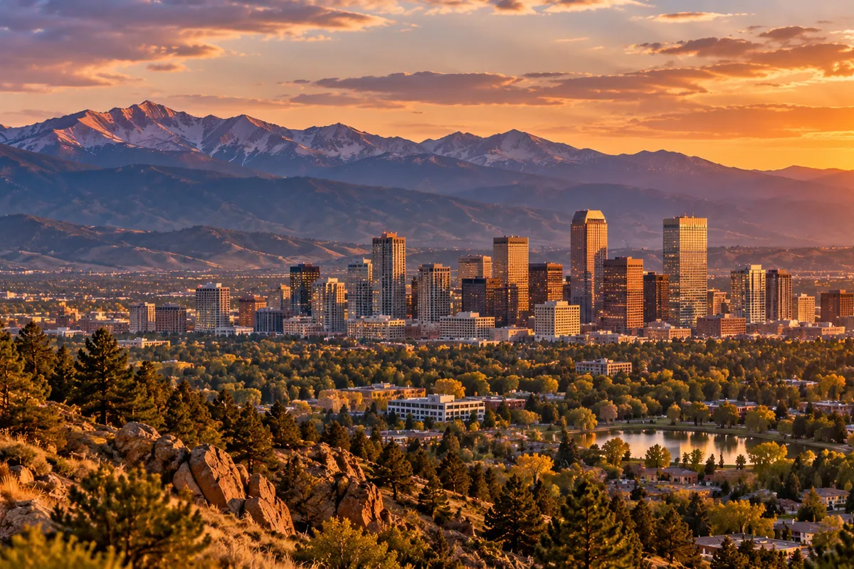 Front Range foothills and Denver skyline