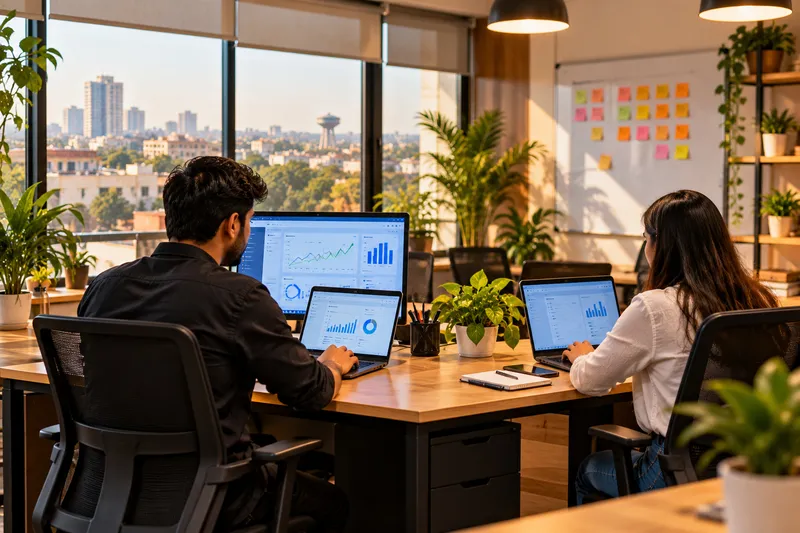 Modern office workspace in Hisar, Haryana where client projects are planned