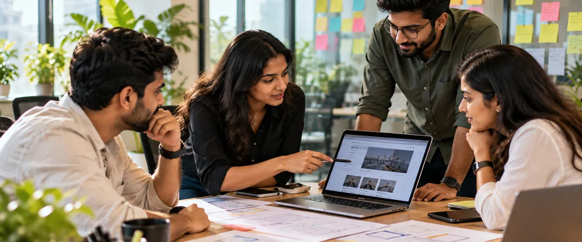 Senior AnyPlace team delivering weekly demos on web, app and CRM projects for Hisar clients