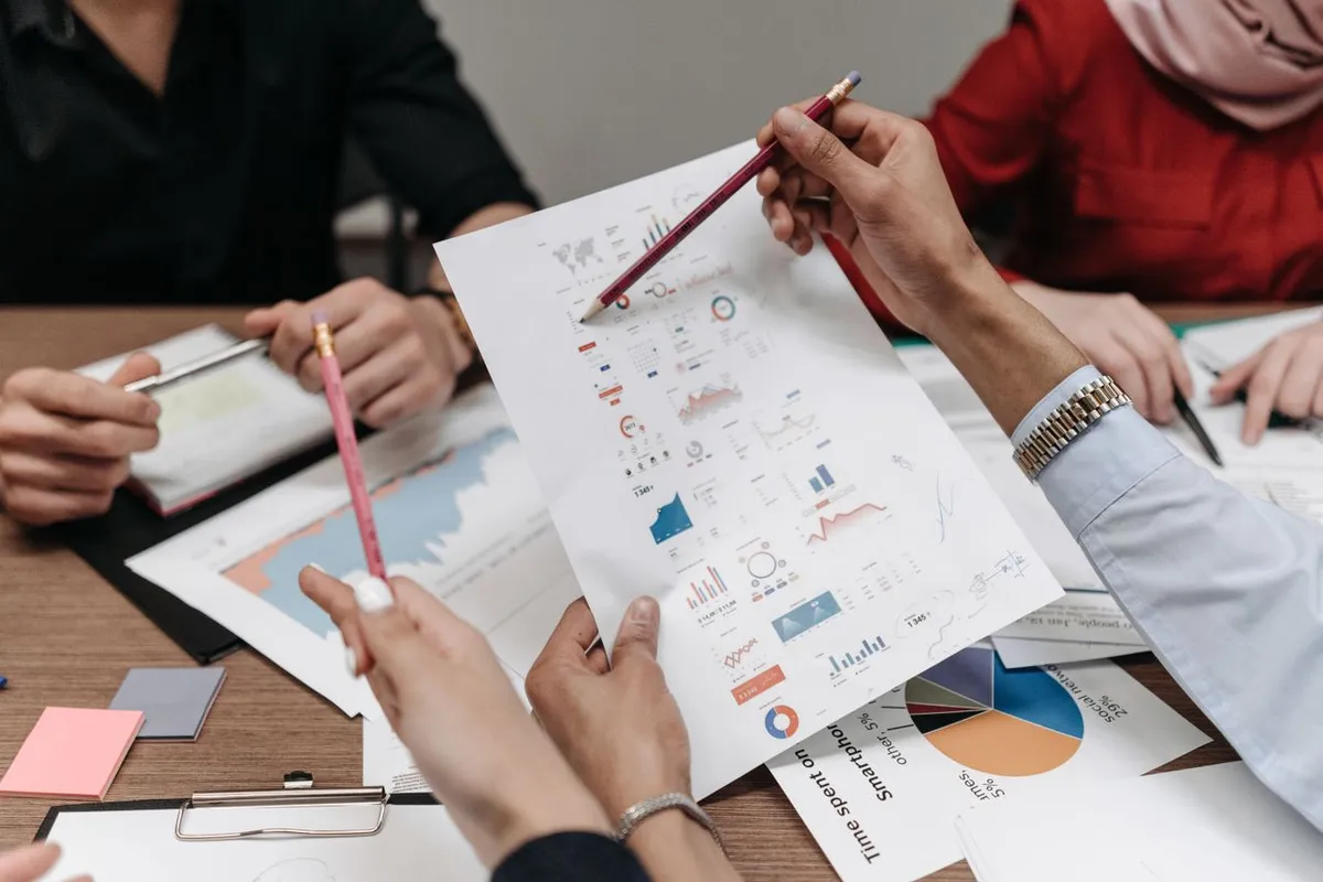 Business team reviewing automation and AI solution outcomes